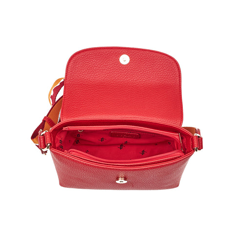 Verde Γυναικεία Τσάντα Χιαστί 16-7440 Κόκκινο